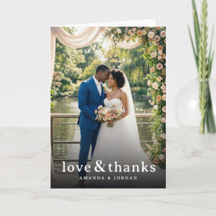 Romantic Pastel Floral Photo Thank You Card