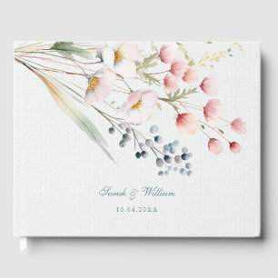 Romantic pastel floral Wedding Guest Book