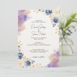 Romantic Pastel Floral Wedding Invitation
