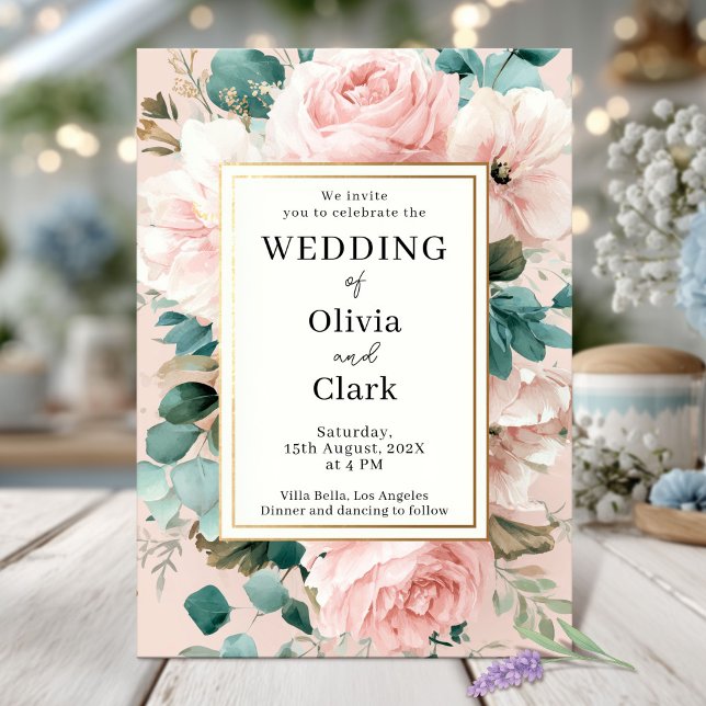 Romantic Pastel Floral Wedding Invitation (Creator Uploaded)