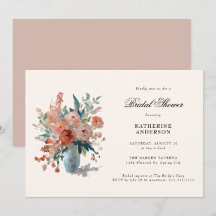 Romantic Pastel Flower Bouquet Bridal Shower Invitation