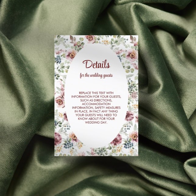 Romantic pastel flowers wedding Enclosure Card (Creator Uploaded)