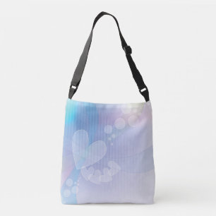 Romantic pastel hearts and abstract shapes design crossbody bag