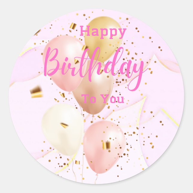 Romantic Pastel Pink Glitter Classic Round Sticker (Front)