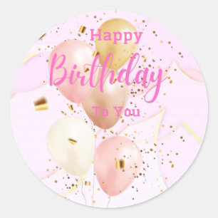 Romantic Pastel Pink Glitter Classic Round Sticker
