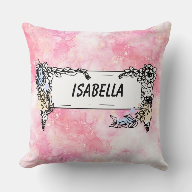 Romantic Pastel Pink Glitter Cushion (Front)