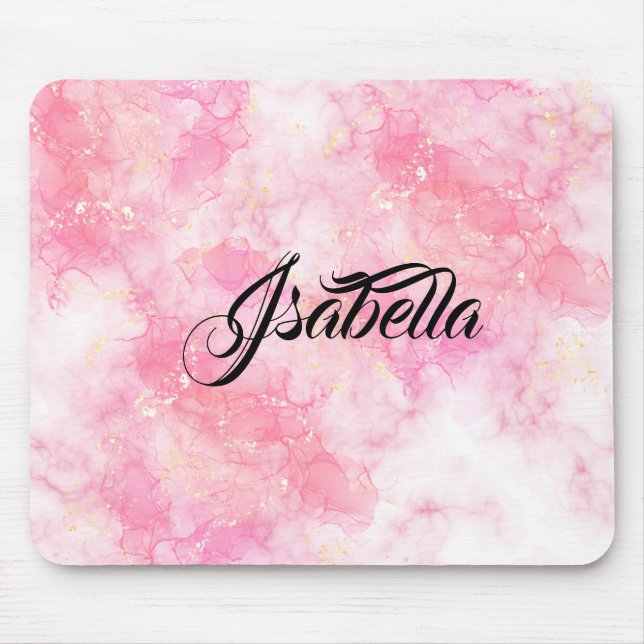 Romantic Pastel Pink Glitter Mouse Mat (Front)