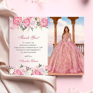 Romantic Pastel Roses Sweet 16 Thank You Card 