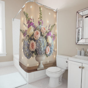 Romantic Pastel Urn Arrangement Shower Curtain