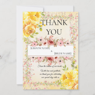 Romantic Pastel Wedding Stationery Thank You Card