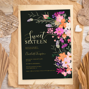 Romantic pastel wild flowers spring sweet 16 