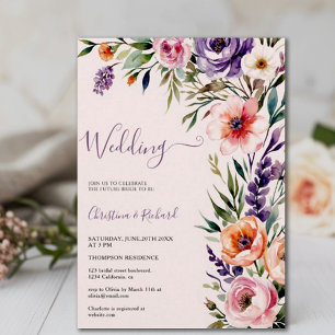 Romantic Pastel Wildflower Spring Wedding Invitation