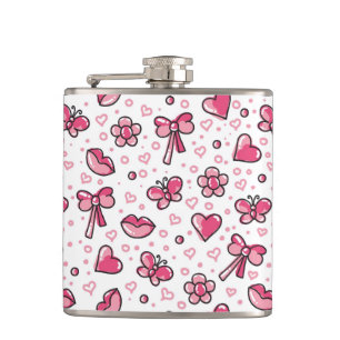 romantic pattern hip flask