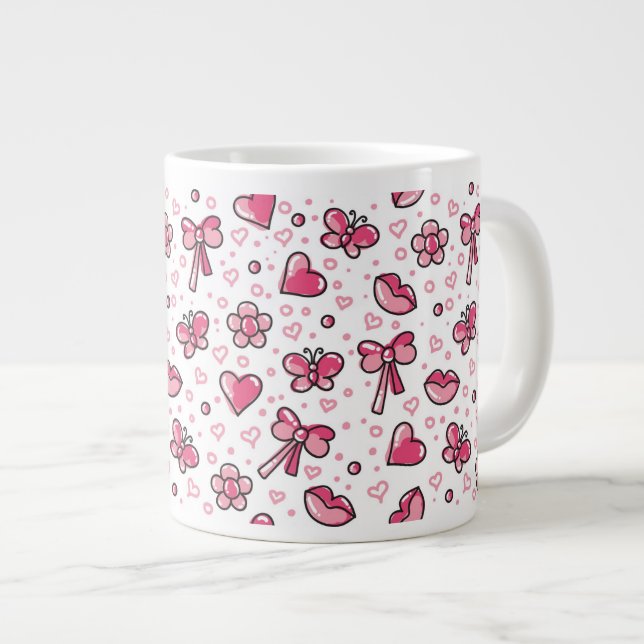romantic pattern large coffee mug (Front Right)