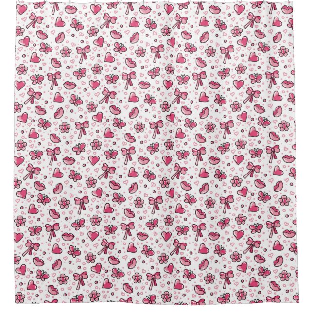 romantic pattern shower curtain (Front)