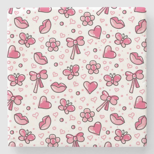 romantic pattern stone coaster (Front)