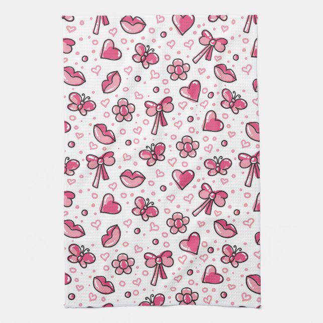 romantic pattern tea towel (Vertical)