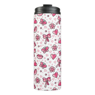 romantic pattern thermal tumbler