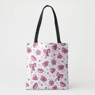 romantic pattern tote bag