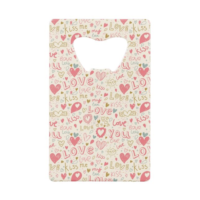 Romantic Pattern with Hearts and Lips (Front)