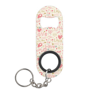 Romantic Pattern with Hearts and Lips