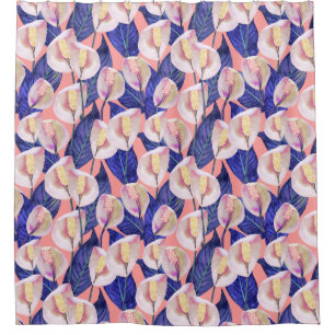 Romantic Peace Lily Pattern  Shower Curtain