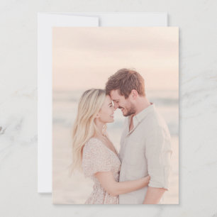 Romantic Peach Beach Photo Invitation