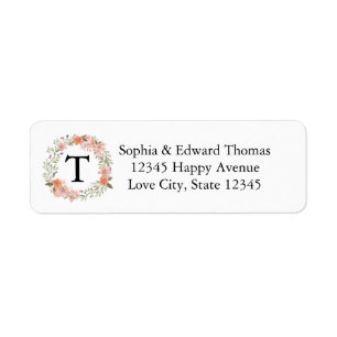Romantic Peach Floral Monogram Wedding