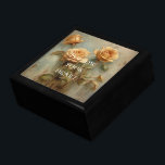 Romantic Peach Roses Floral Gift Box<br><div class="desc">Romantic Peach Roses Floral</div>