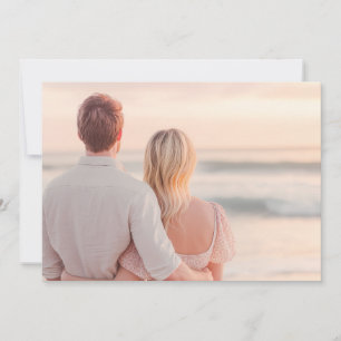 Romantic Peach Sunset Photo Invitation