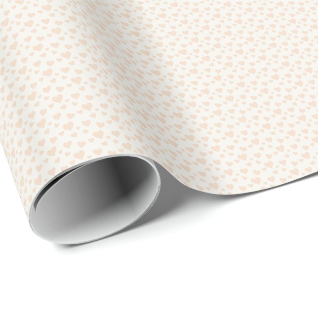 Romantic Peach & Turquoise Valentine's Day Hearts  Wrapping Paper (Roll Corner)