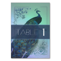 Romantic Peacock table card