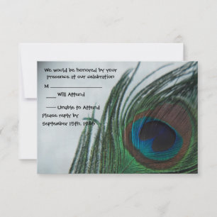 Romantic Peacock Wedding RSVP Card