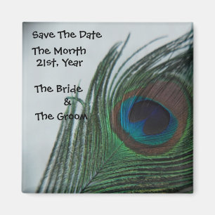 Romantic Peacock Wedding Save the Date Magnet