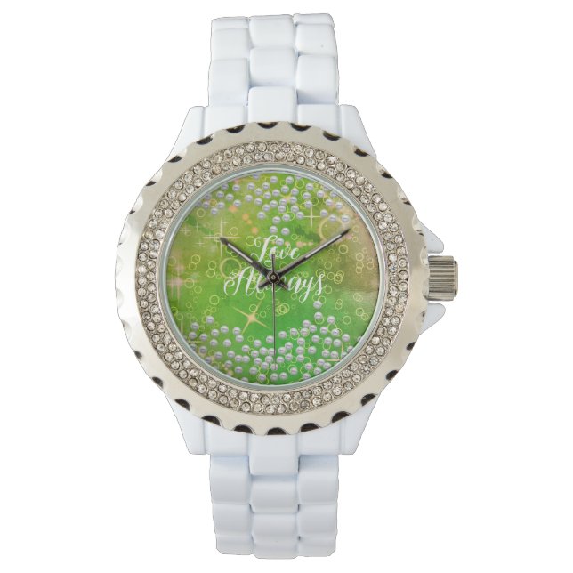 Romantic Pearls Green eWatch Watch (Front)
