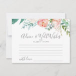 Romantic Peonies Advice & Well Wishes<br><div class="desc">These romantic peonies advice & well wishes cards are the perfect activity for an elegant wedding reception or bridal shower. The floral design features blush pink,  peach and white cascading watercolor flowers. Personalise these cards with the name of the bride and groom.</div>