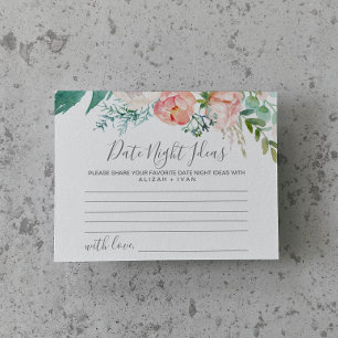 Romantic Peonies Date Night Idea Cards