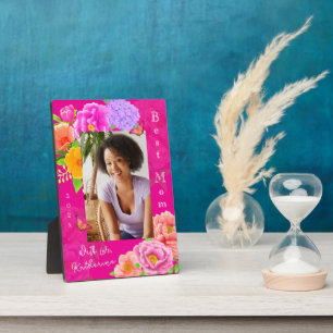 Romantic Peonies Garden Mother's Day Hot Pink Plaque