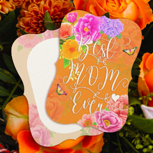 Romantic Peonies Garden Orange Best Mum Invitation