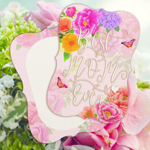 Romantic Peonies Garden Pink Best Mum Invitation