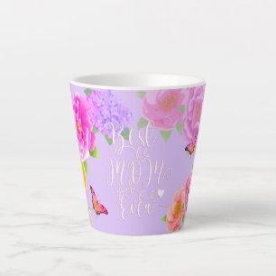 Romantic Peonies Garden Purple Best Mum Latte Mug