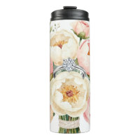 Romantic Peony Bouquet with Diamond Ring