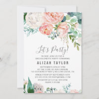 Romantic Peony Flowers Let's Party