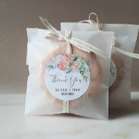 Romantic Peony Flowers Thank You Wedding Favour