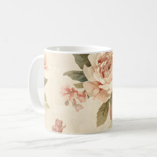 Romantic Peony & Rose Vintage Garden Coffee Mug