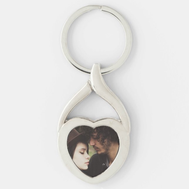 Romantic Personalised Couple's Photo Key Chain (Front)