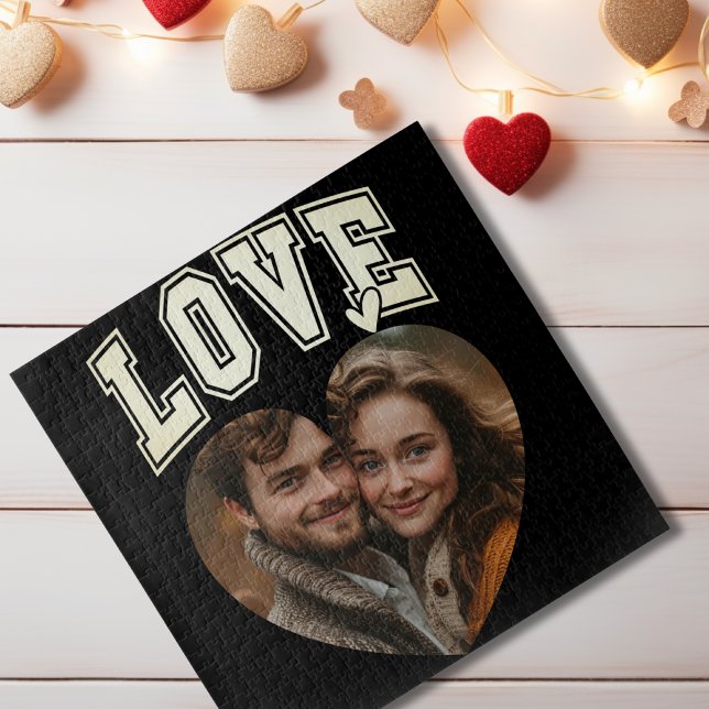 Romantic Personalised Photo Valentines Jigsaw Puzzle (Romantic Personalized Photo Valentines Jigsaw Puzzle)