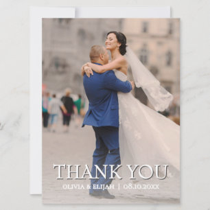 Romantic Personalised Wedding Thank You Photo Card
