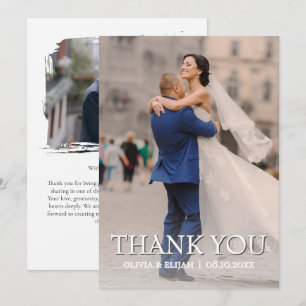 Romantic Personalised Wedding Thank You Photo Card