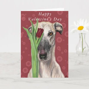 Romantic Pet Dog with Flower Valentine's Day Card
